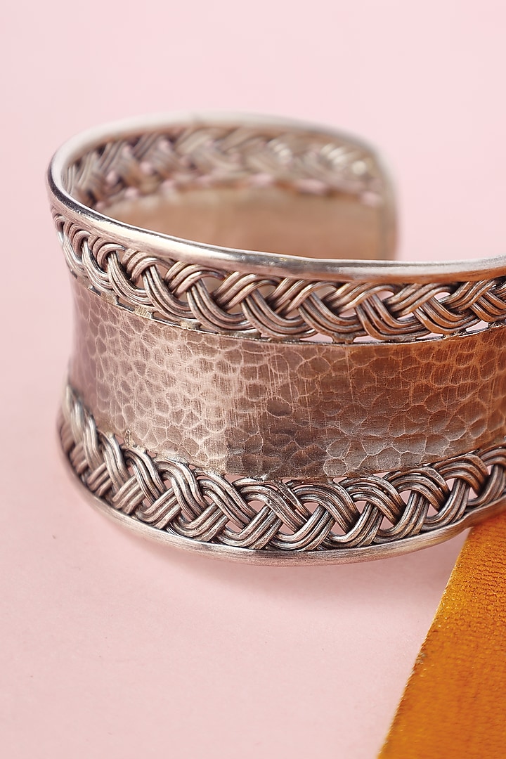 White Finish Temple Bangle In Sterling Silver by Mero at Pernia's Pop Up Shop