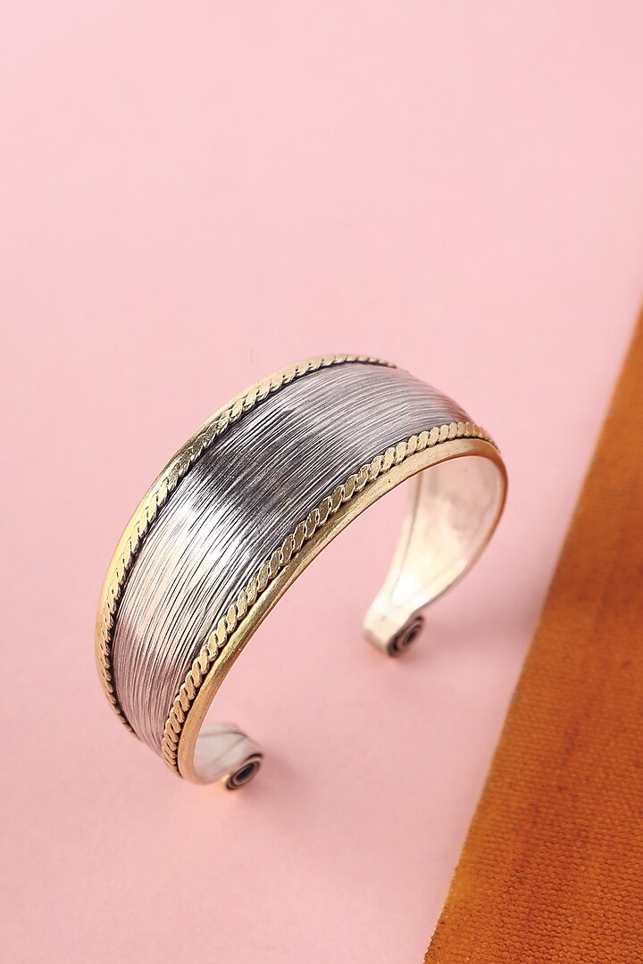 White Finish Temple Bangle In Sterling Silver by Mero at Pernia's Pop Up Shop