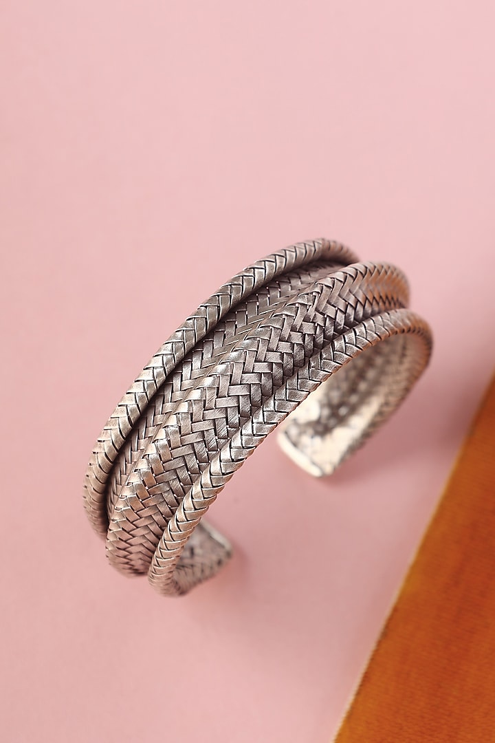 White Finish Temple Bangle In Sterling Silver by Mero at Pernia's Pop Up Shop