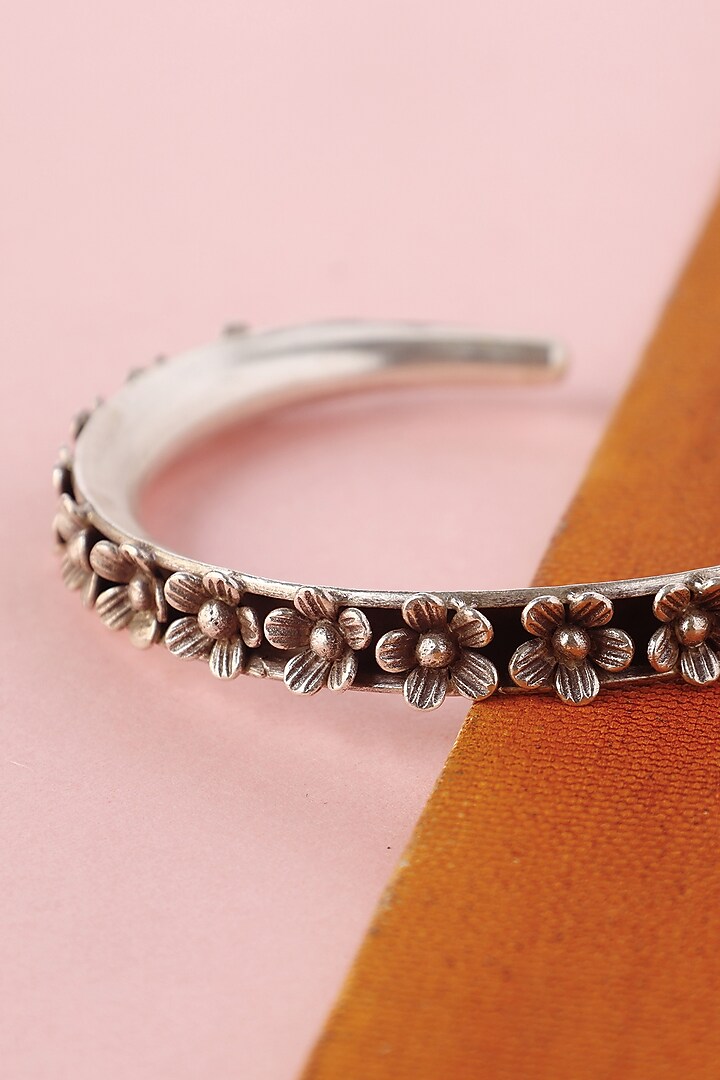 White Finish Temple Bangle In Sterling Silver by Mero at Pernia's Pop Up Shop