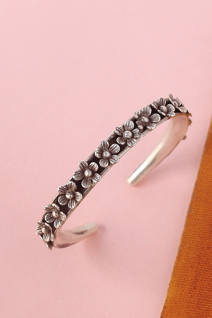 White Finish Temple Bangle In Sterling Silver by Mero at Pernia's Pop Up Shop