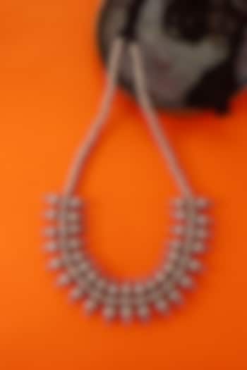 White Finish Temple Necklace In Sterling Silver by Mero at Pernia's Pop Up Shop