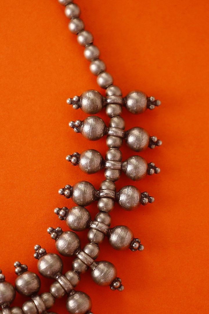 White Finish Temple Necklace In Sterling Silver by Mero at Pernia's Pop Up Shop