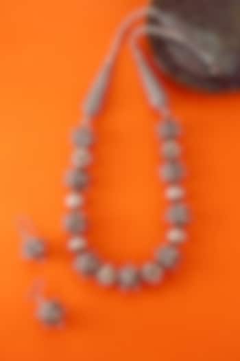 White Finish Temple Necklace Set In Sterling Silver by Mero at Pernia's Pop Up Shop