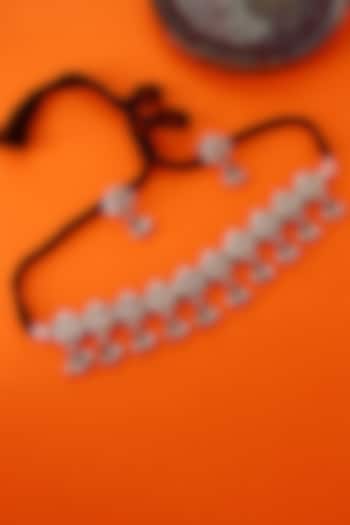 White Finish Temple Necklace Set In Sterling Silver by Mero at Pernia's Pop Up Shop