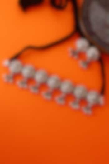 White Finish Temple Necklace Set In Sterling Silver by Mero at Pernia's Pop Up Shop