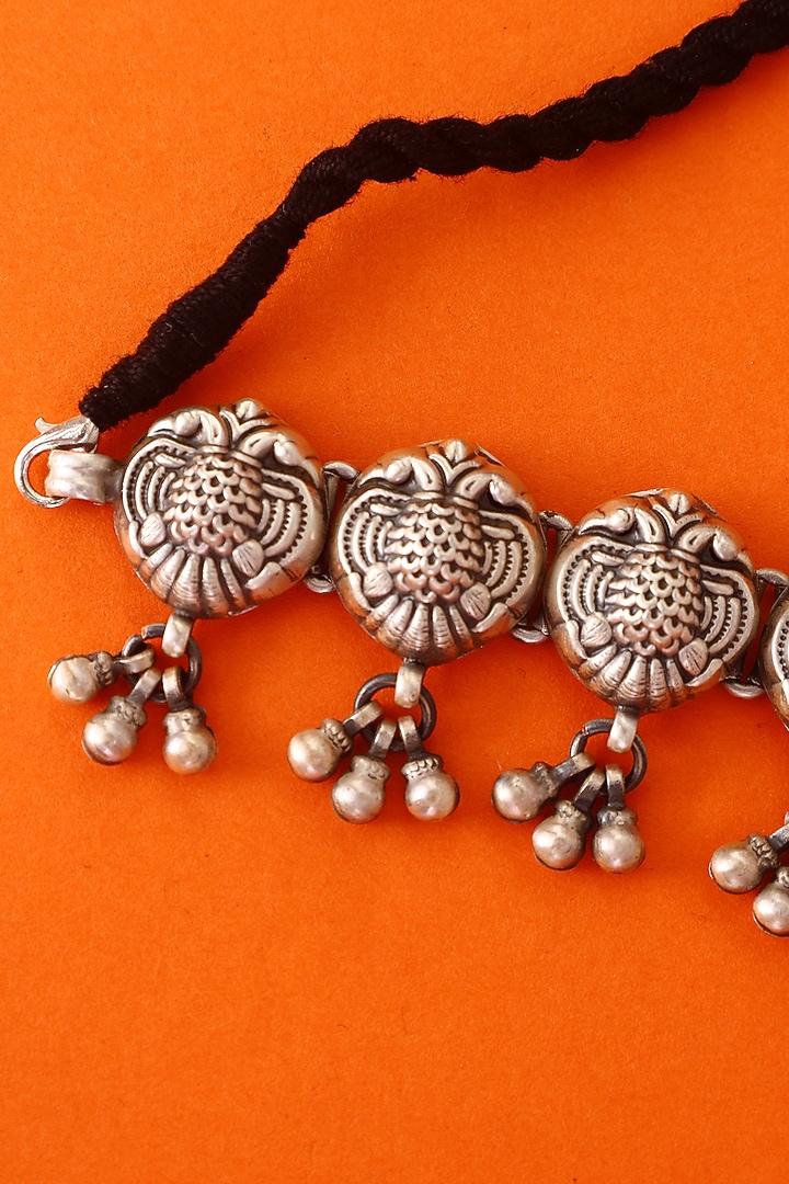 White Finish Temple Necklace Set In Sterling Silver by Mero at Pernia's Pop Up Shop