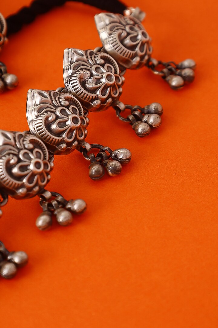 White Finish Temple Necklace Set In Sterling Silver by Mero at Pernia's Pop Up Shop