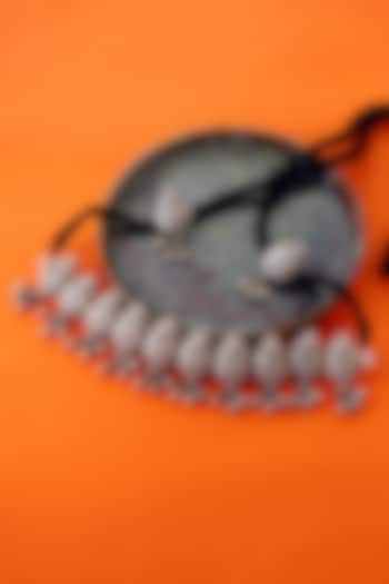 White Finish Temple Necklace Set In Sterling Silver by Mero at Pernia's Pop Up Shop