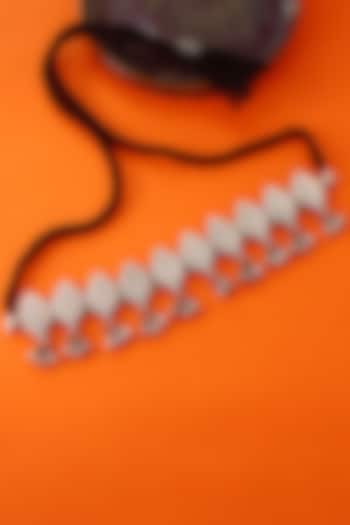 White Finish Temple Necklace In Sterling Silver by Mero at Pernia's Pop Up Shop