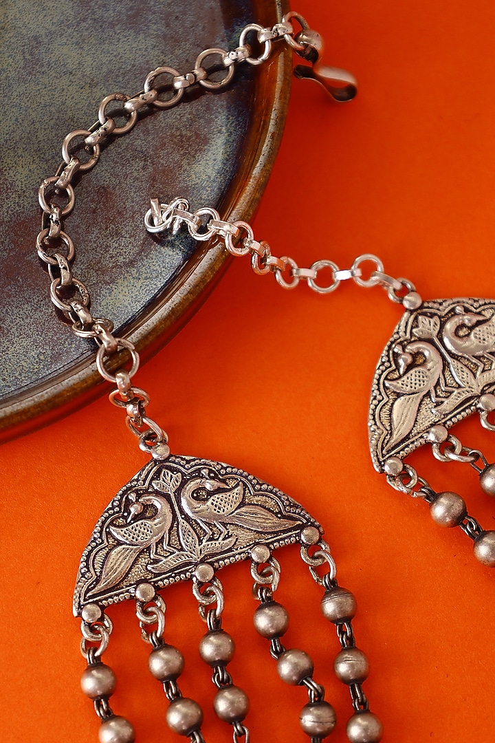 White Finish Temple Necklace In Sterling Silver by Mero at Pernia's Pop Up Shop