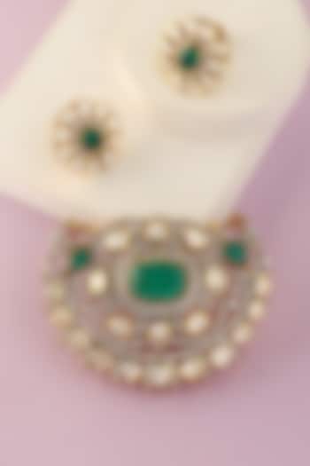 White Finish Moissanite Pendant Set In Sterling Silver by Mero at Pernia's Pop Up Shop