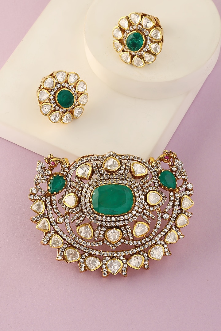 White Finish Moissanite Pendant Set In Sterling Silver by Mero at Pernia's Pop Up Shop