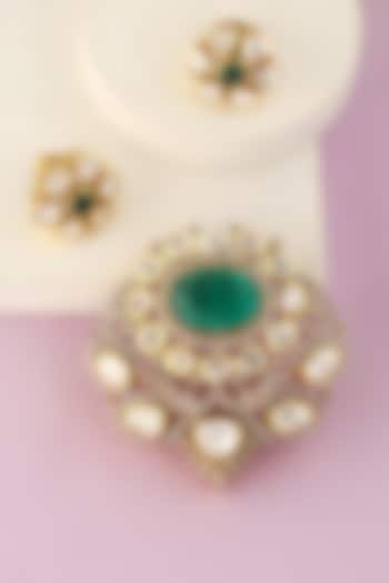 White Finish Moissanite Pendant Set In Sterling Silver by Mero at Pernia's Pop Up Shop