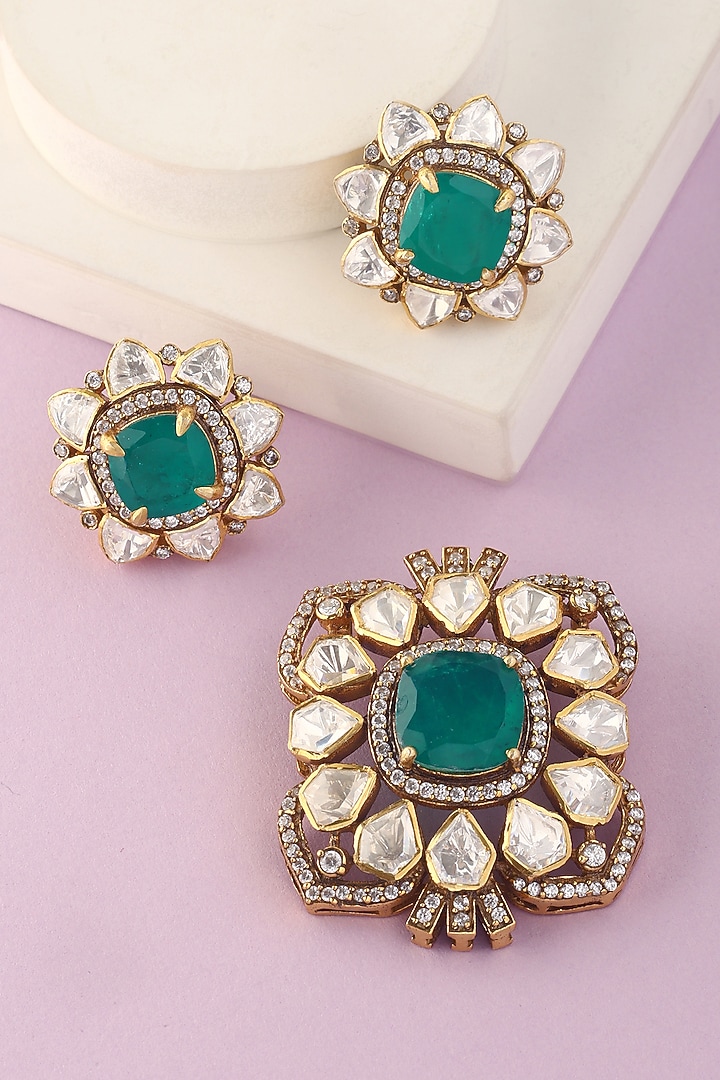 White Finish Moissanite Pendant Set In Sterling Silver by Mero at Pernia's Pop Up Shop