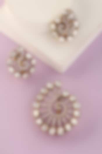 White Finish Moissanite Pendant Set In Sterling Silver by Mero at Pernia's Pop Up Shop