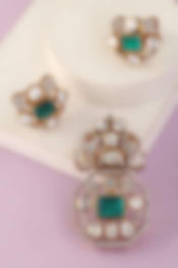 White Finish Moissanite Pendant Set In Sterling Silver by Mero at Pernia's Pop Up Shop