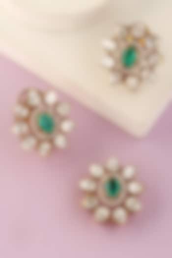 White Finish Moissanite Pendant Set In Sterling Silver by Mero at Pernia's Pop Up Shop