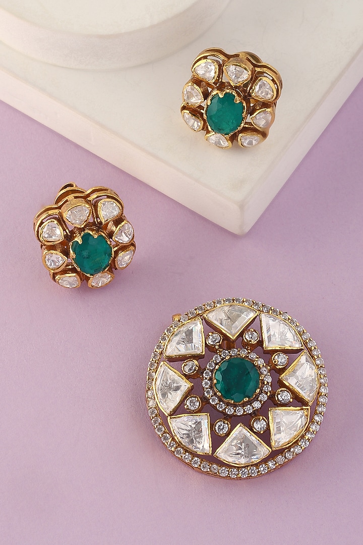 White Finish Moissanite Pendant Set In Sterling Silver by Mero at Pernia's Pop Up Shop