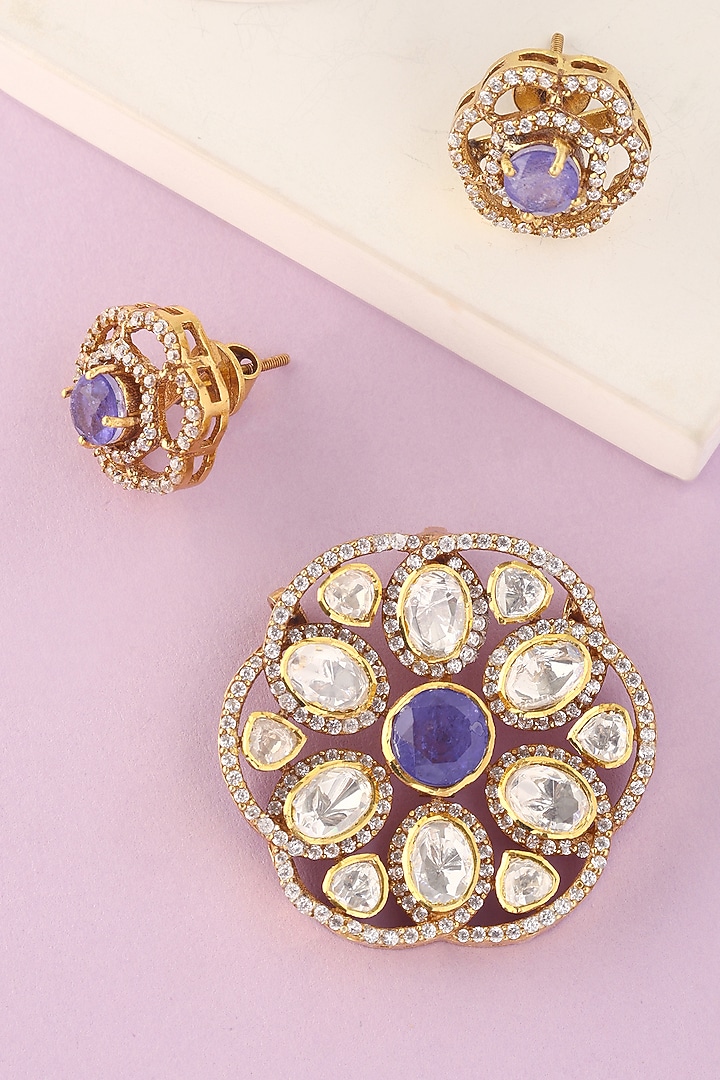 White Finish Moissanite Pendant Set In Sterling Silver by Mero at Pernia's Pop Up Shop