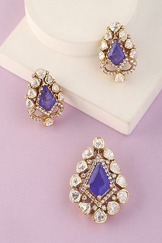 White Finish Moissanite Pendant Set In Sterling Silver by Mero