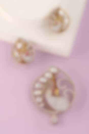 White Finish Moissanite Pendant Set In Sterling Silver by Mero at Pernia's Pop Up Shop