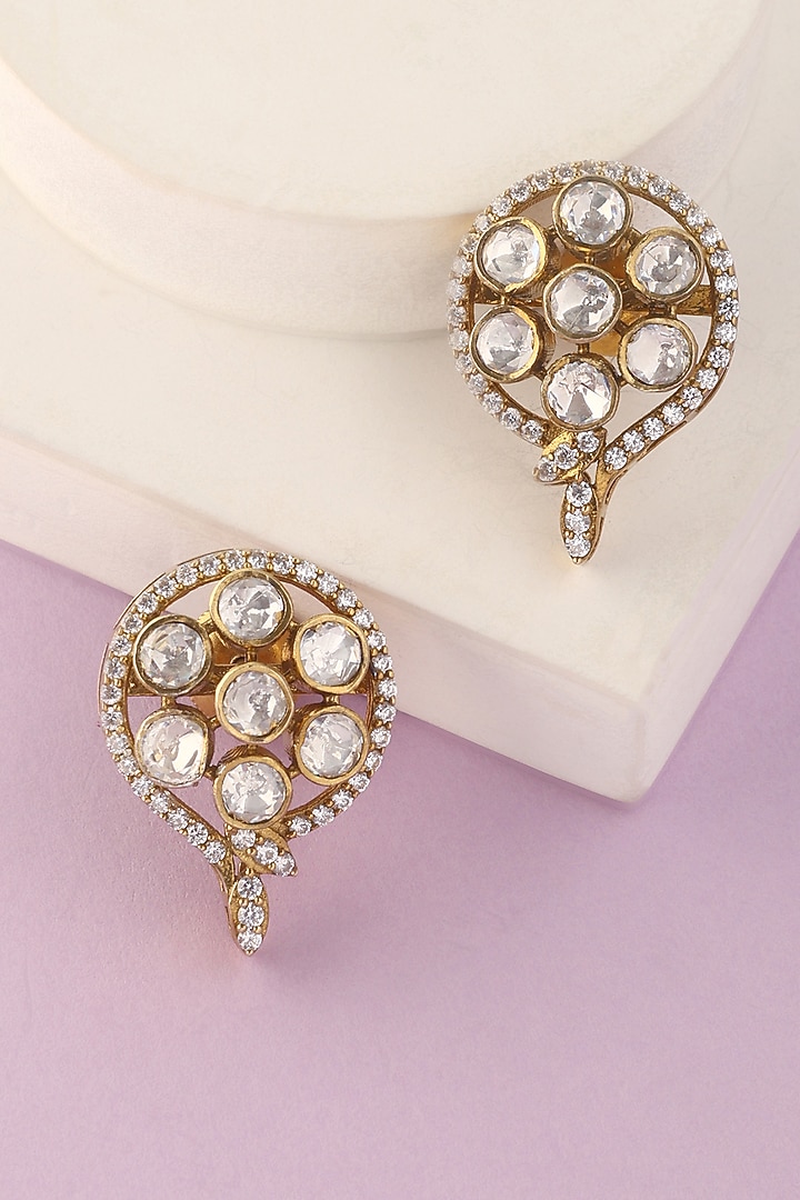 White Finish Moissanite Pendant Set In Sterling Silver by Mero at Pernia's Pop Up Shop