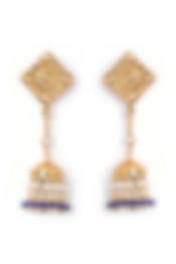 Gold Finish Jhumka Earrings by Mero at Pernia's Pop Up Shop