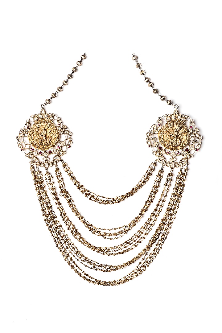 Gold Finish Temple Chain Necklace by Mero