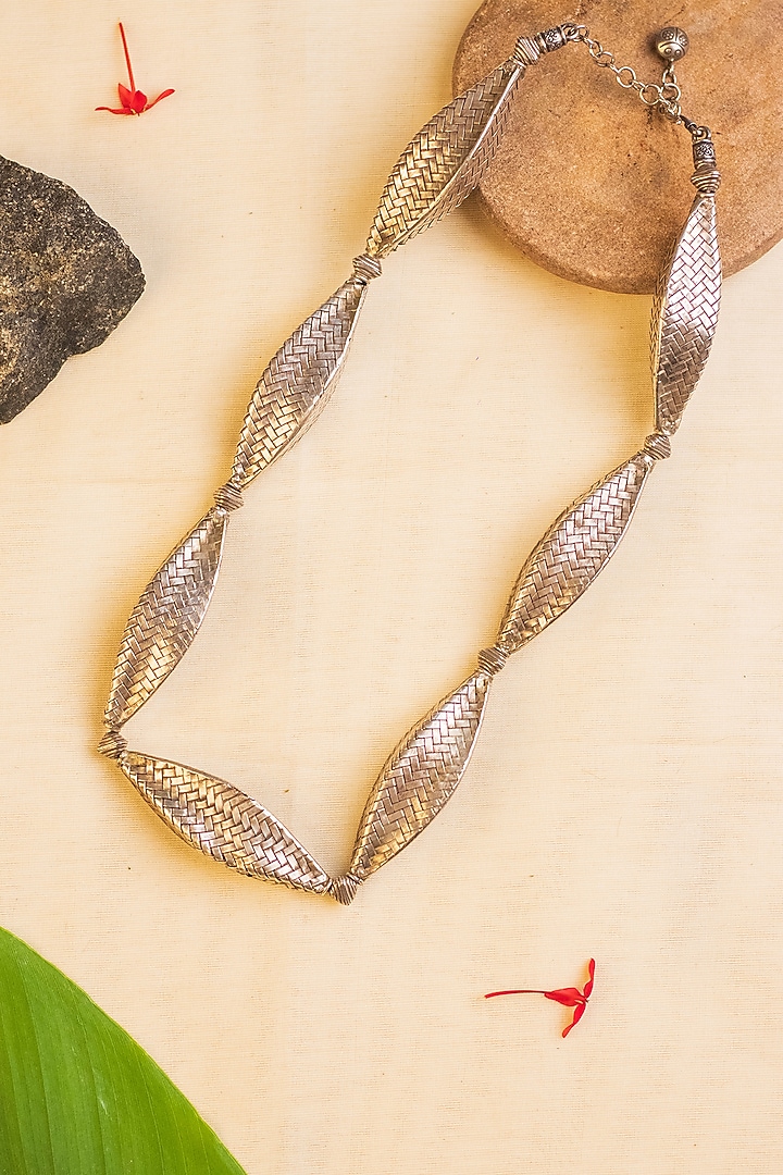 White Finish Necklace In Sterling Silver by Mero at Pernia's Pop Up Shop