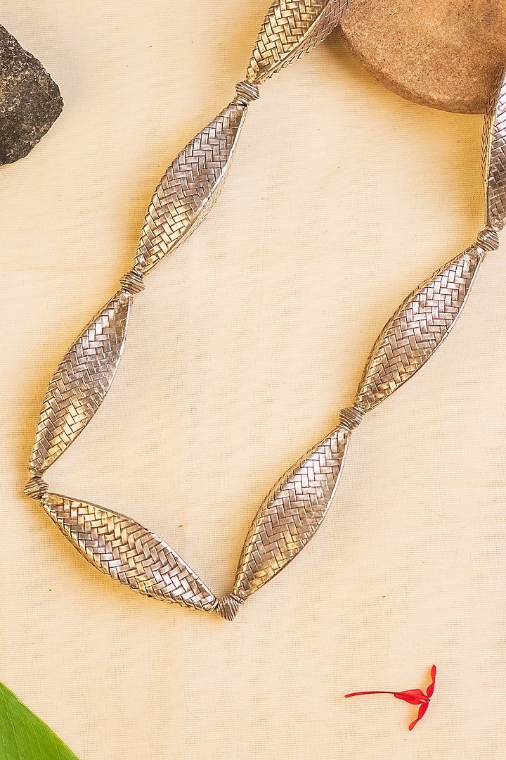 White Finish Necklace In Sterling Silver by Mero at Pernia's Pop Up Shop