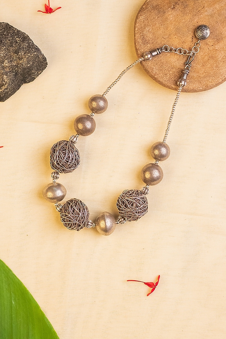 White Finish Necklace In Sterling Silver by Mero at Pernia's Pop Up Shop