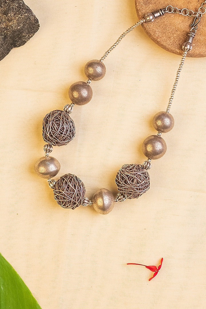 White Finish Necklace In Sterling Silver by Mero at Pernia's Pop Up Shop