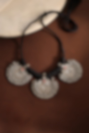 White Finish Motif Tribal Pendant Necklace In Sterling Silver by Mero at Pernia's Pop Up Shop