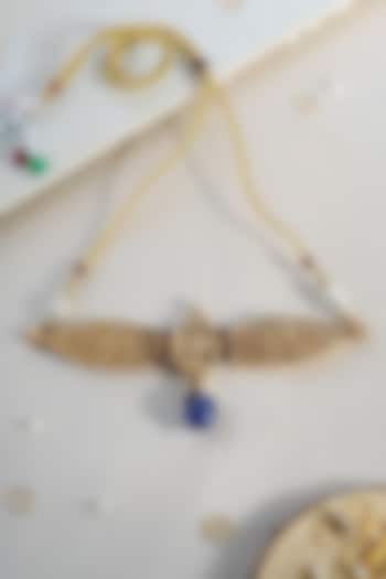 White Finish Kundan Polki Temple Choker Necklace In Sterling Silver by Mero at Pernia's Pop Up Shop