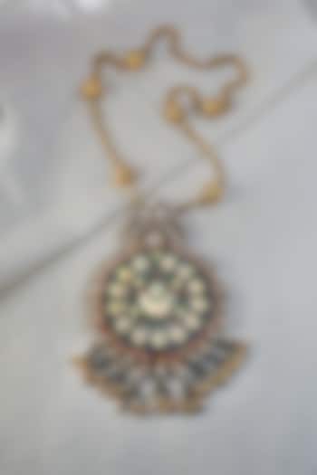 Gold Finish Temple Pendant Necklace In Sterling Silver by Mero at Pernia's Pop Up Shop