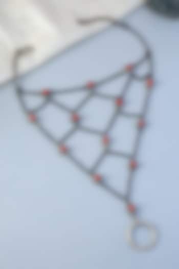 White Finish Coral Stone Haathphool In Sterling Silver by Mero at Pernia's Pop Up Shop