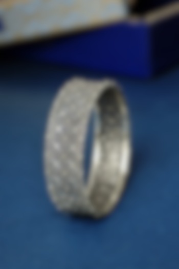 White Finish Temple Bangle In Sterling Silver by Mero at Pernia's Pop Up Shop