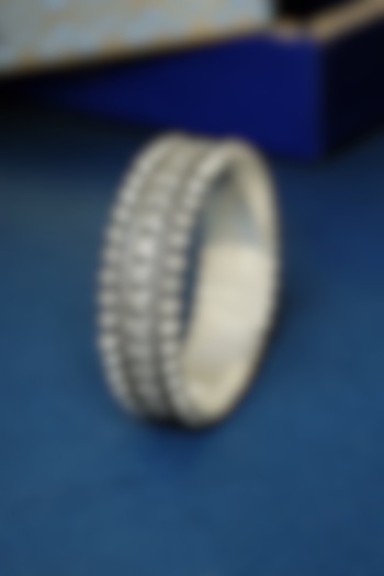 White Finish Temple Bangle In Sterling Silver by Mero at Pernia's Pop Up Shop