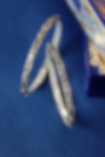 White Finish Temple Spike Bangles In Sterling Silver (Set Of 2) by Mero at Pernia's Pop Up Shop