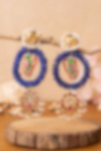 Two-Tone Finish Multi-Colored Stone Dangler Earrings In Sterling Silver by Mero at Pernia's Pop Up Shop