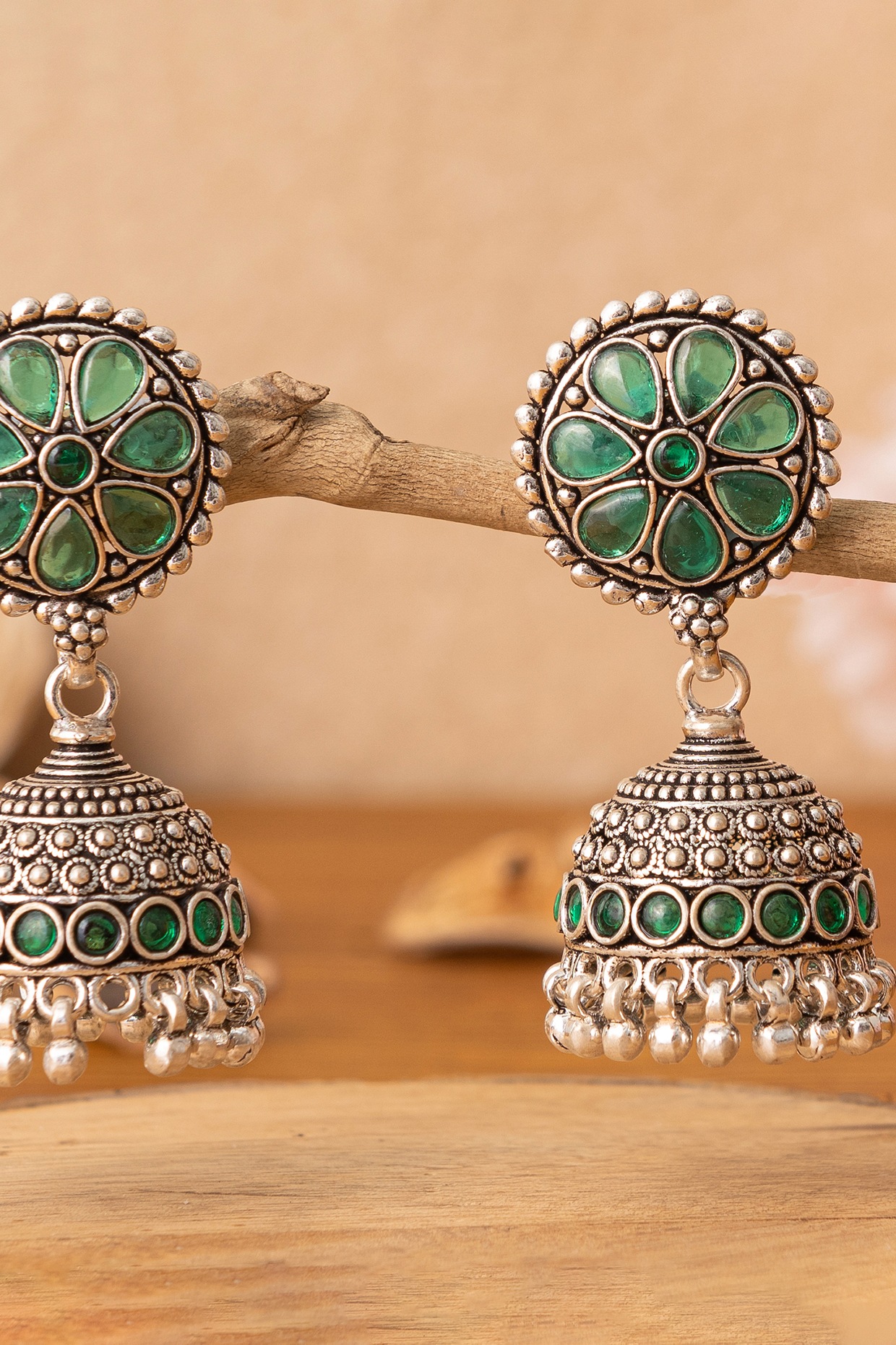 Silk Thread Kundan Earring Green earrings at Rs 100/pair in Akola | ID:  22769667833