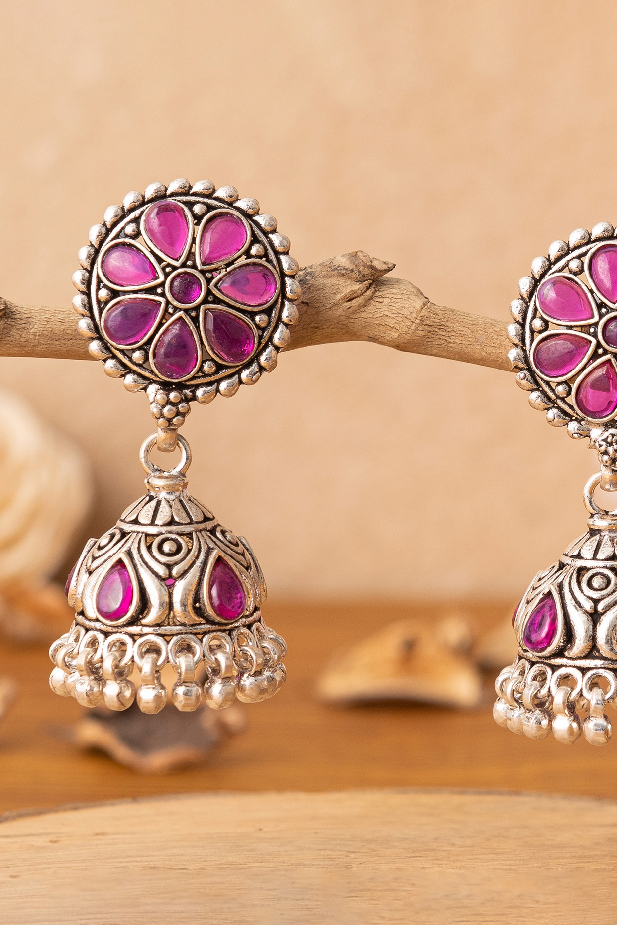 Buy Meenakari Jhumka/ Rani Pink Jhumka/indian Earrings/indian Jewelry/  Bollywood Jewelry /meenakari Earrings /kundan Earring/pakistani Jewelry  Online in India - Etsy