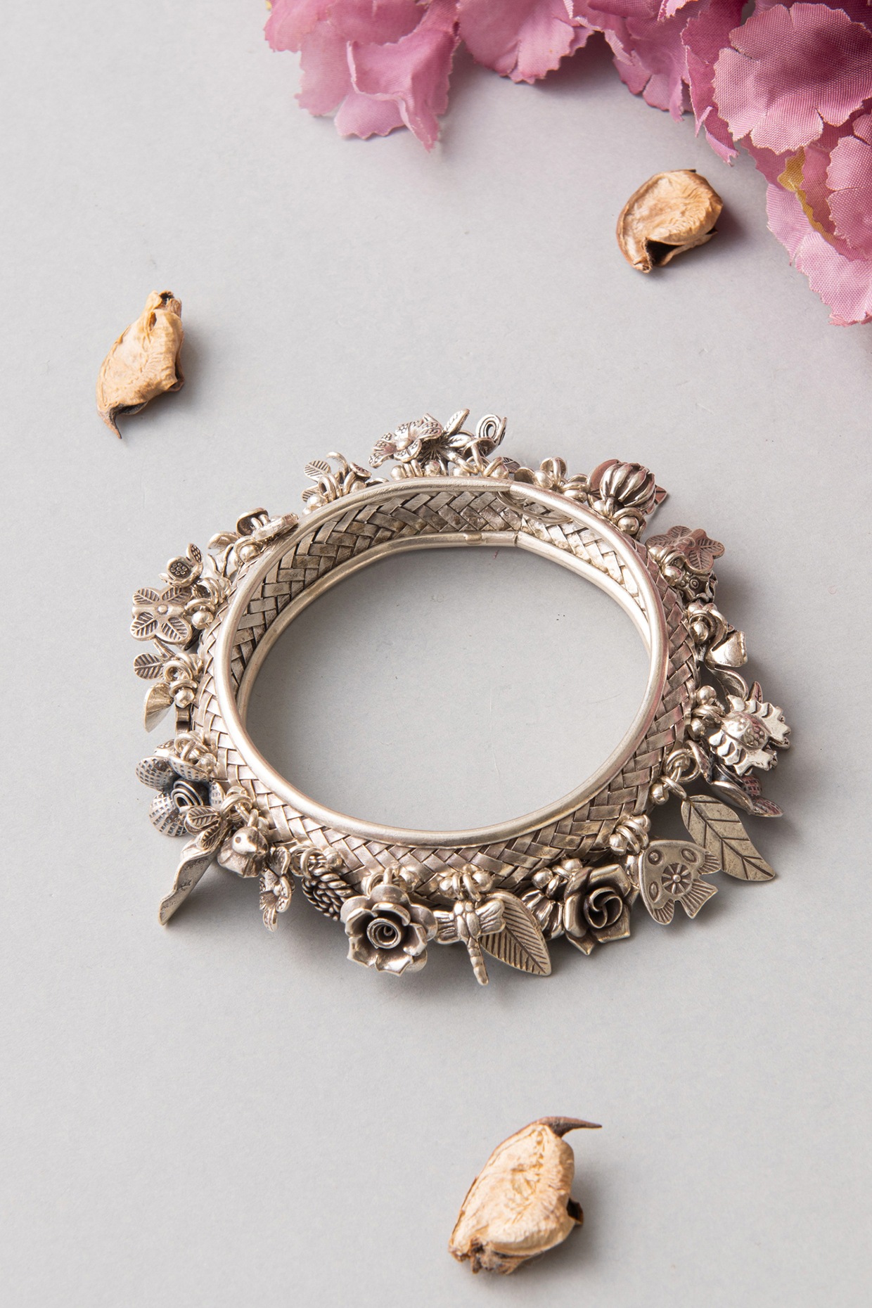 Silver Finish Bangle In Sterling Silver by Mero at Pernia's Pop Up Shop