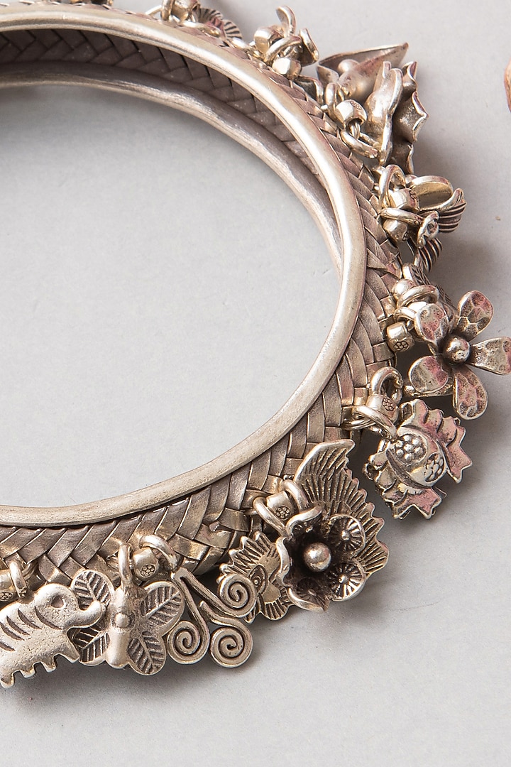 Silver Finish Bangle In Sterling Silver by Mero at Pernia's Pop Up Shop