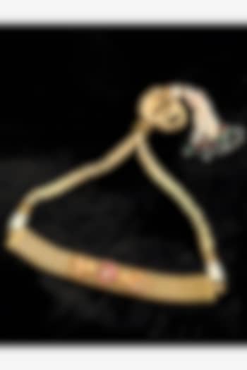 Gold Finish Kundan Polki Choker Necklace In Sterling Silver by Mero at Pernia's Pop Up Shop