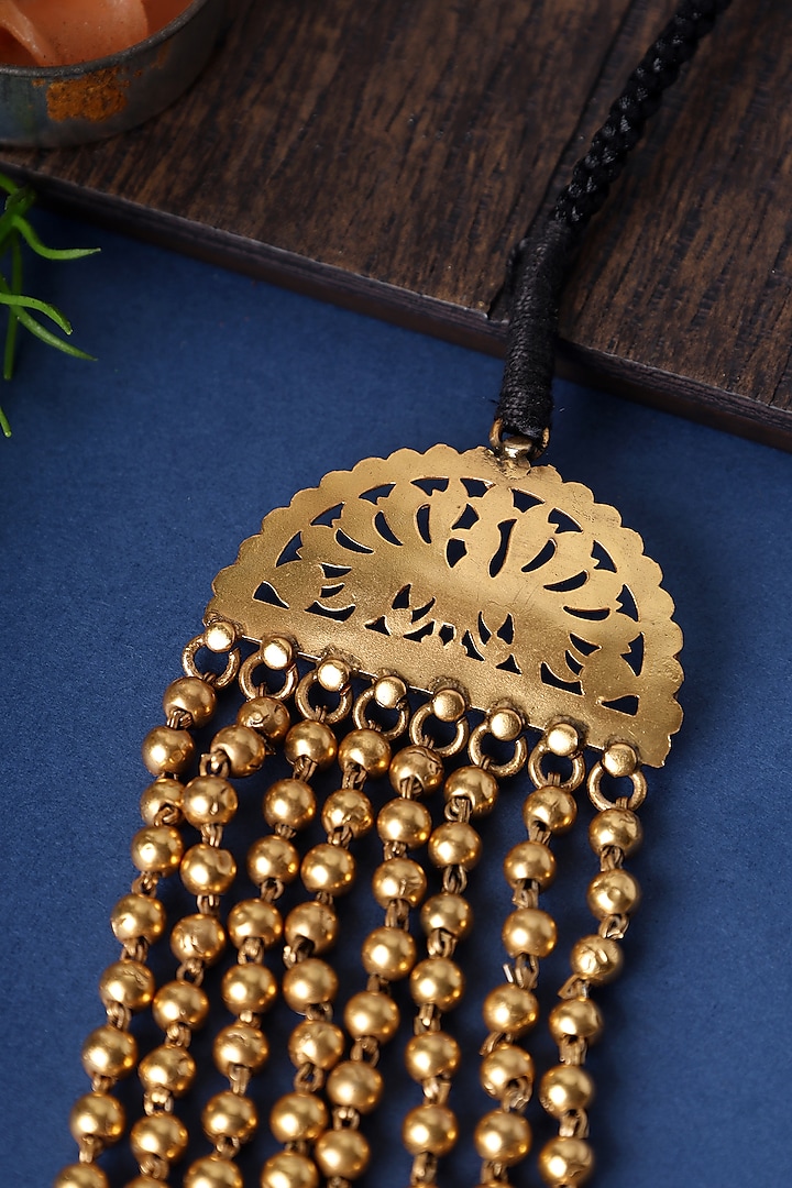 Gold Plated Beaded Layered Necklace In Sterling Silver by Mero at Pernia's Pop Up Shop