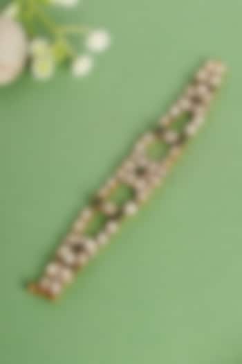 Gold Finish Green Moissanite Stone Bracelet In Sterling Silver by Mero at Pernia's Pop Up Shop