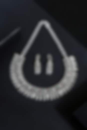 White Finish Ruby & Onyx Stone Temple Tribal Necklace Set In Sterling Silver by Mero at Pernia's Pop Up Shop