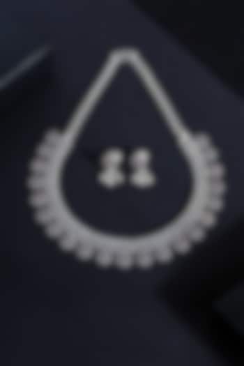 White Finish Ruby Stone Temple Tribal Necklace Set In Sterling Silver by Mero at Pernia's Pop Up Shop